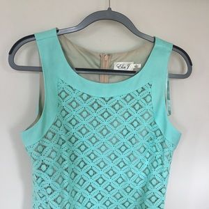Eliza J mint green lace dress